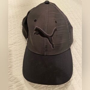 Puma Golf Baseball Cap Men’s Tech Hat with Black Puma Logo EUC black print